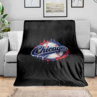 Chicago Pride Dripping Baseball Graphic Throw Blanket