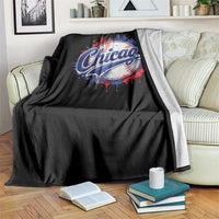 Chicago Pride Dripping Baseball Graphic Throw Blanket