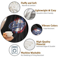 Chicago Pride Dripping Baseball Graphic Throw Blanket