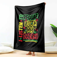 Rasta Baby Throw Blanket I Listen to Reggae with My Daddy - Wonder Print Shop