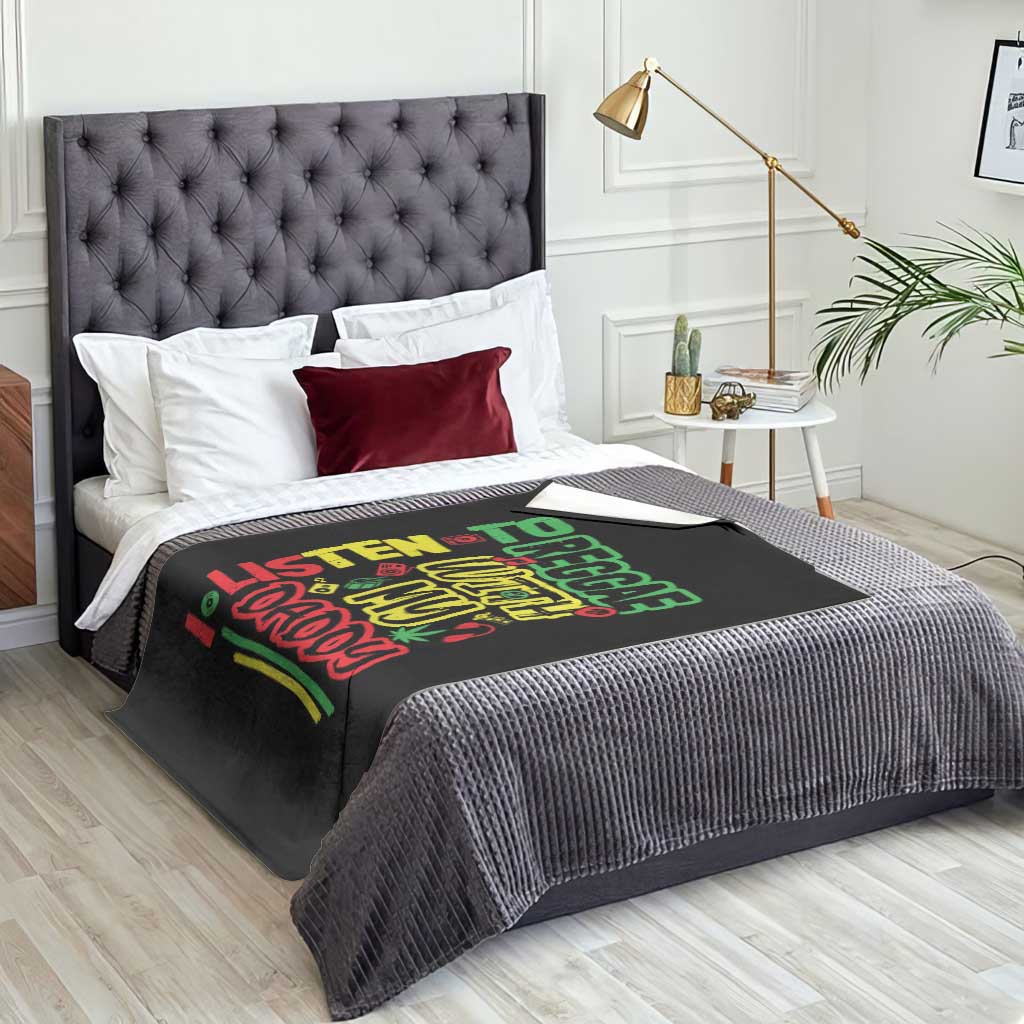 Rasta Baby Throw Blanket I Listen to Reggae with My Daddy - Wonder Print Shop