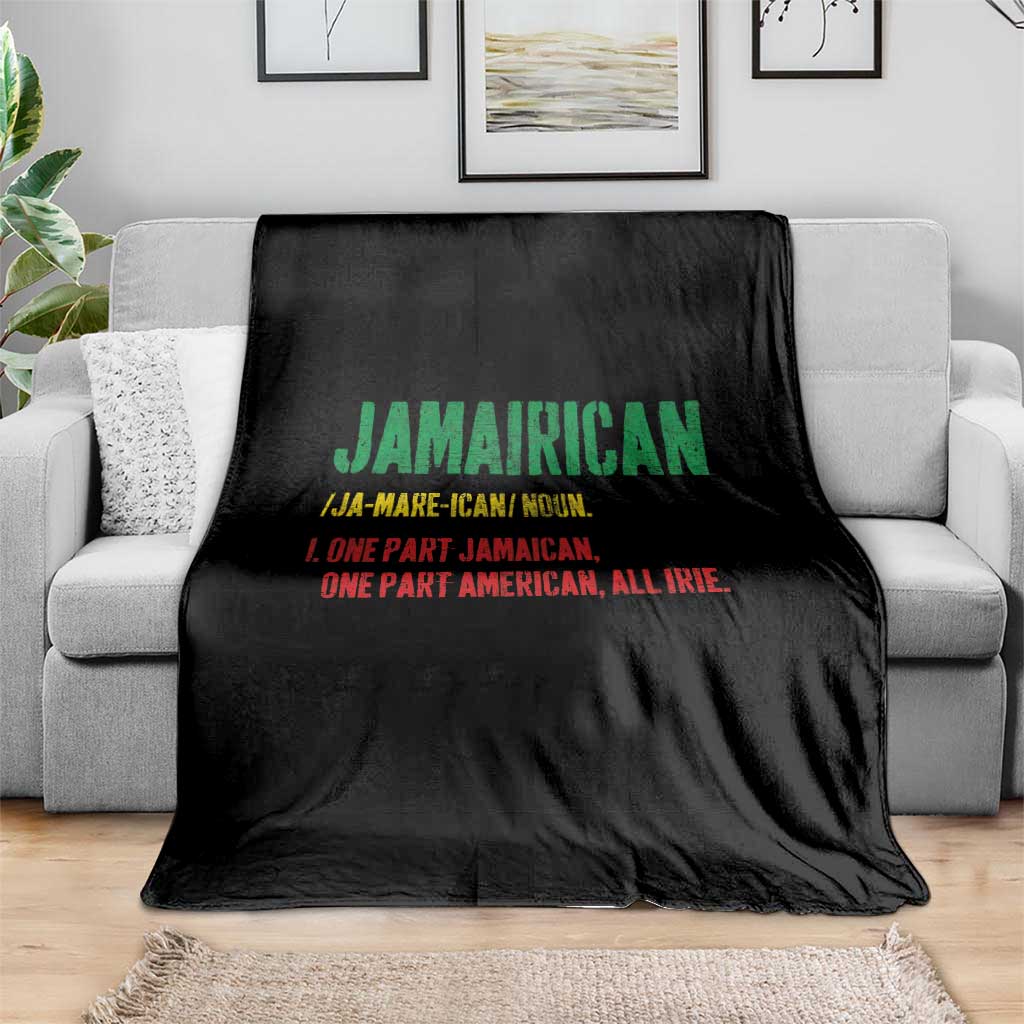 Funny Jamaican American Throw Blanket Retro Jamairican Roots - Wonder Print Shop