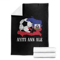 Ayiti Ann Ale Haiti Soccer Throw Blanket Haitian Football Fan Pride Flag Graphic Caribbean Sports