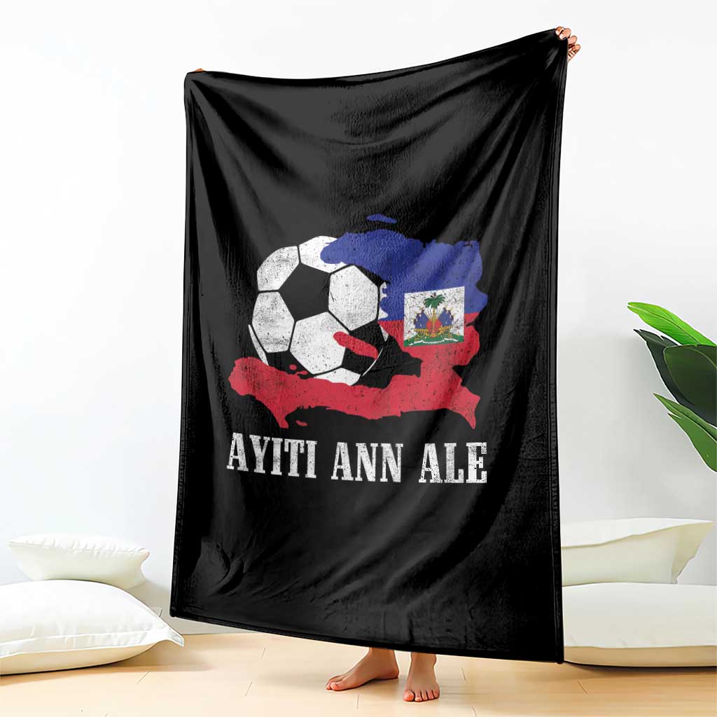 Ayiti Ann Ale Haiti Soccer Throw Blanket Haitian Football Fan Pride Flag Graphic Caribbean Sports