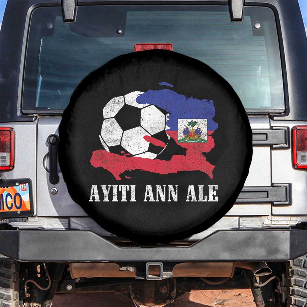 Ayiti Ann Ale Haiti Soccer Spare Tire Cover Haitian Football Fan Pride Flag Graphic Caribbean Sports