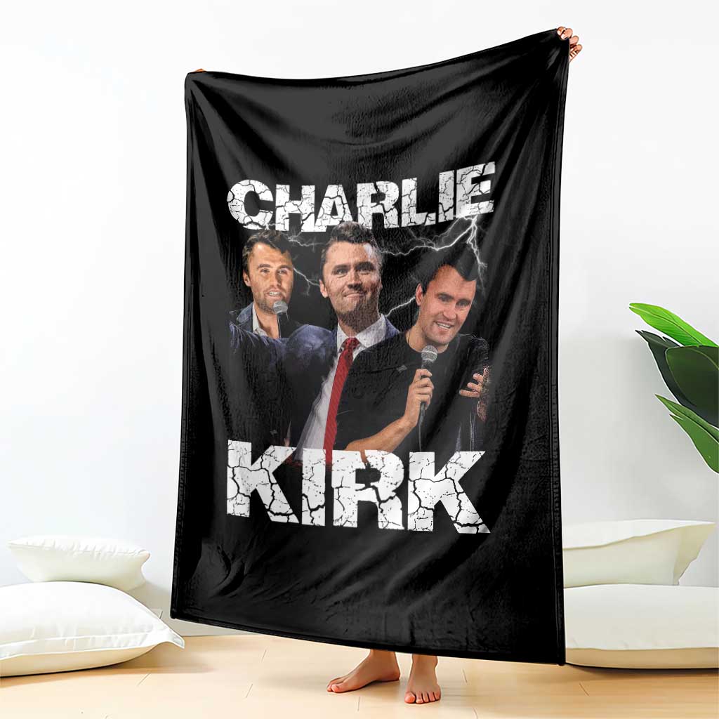 Charlie Kirk Throw Blanket Freedom Speech A True Patriot Tribute Bootleg - Wonder Print Shop