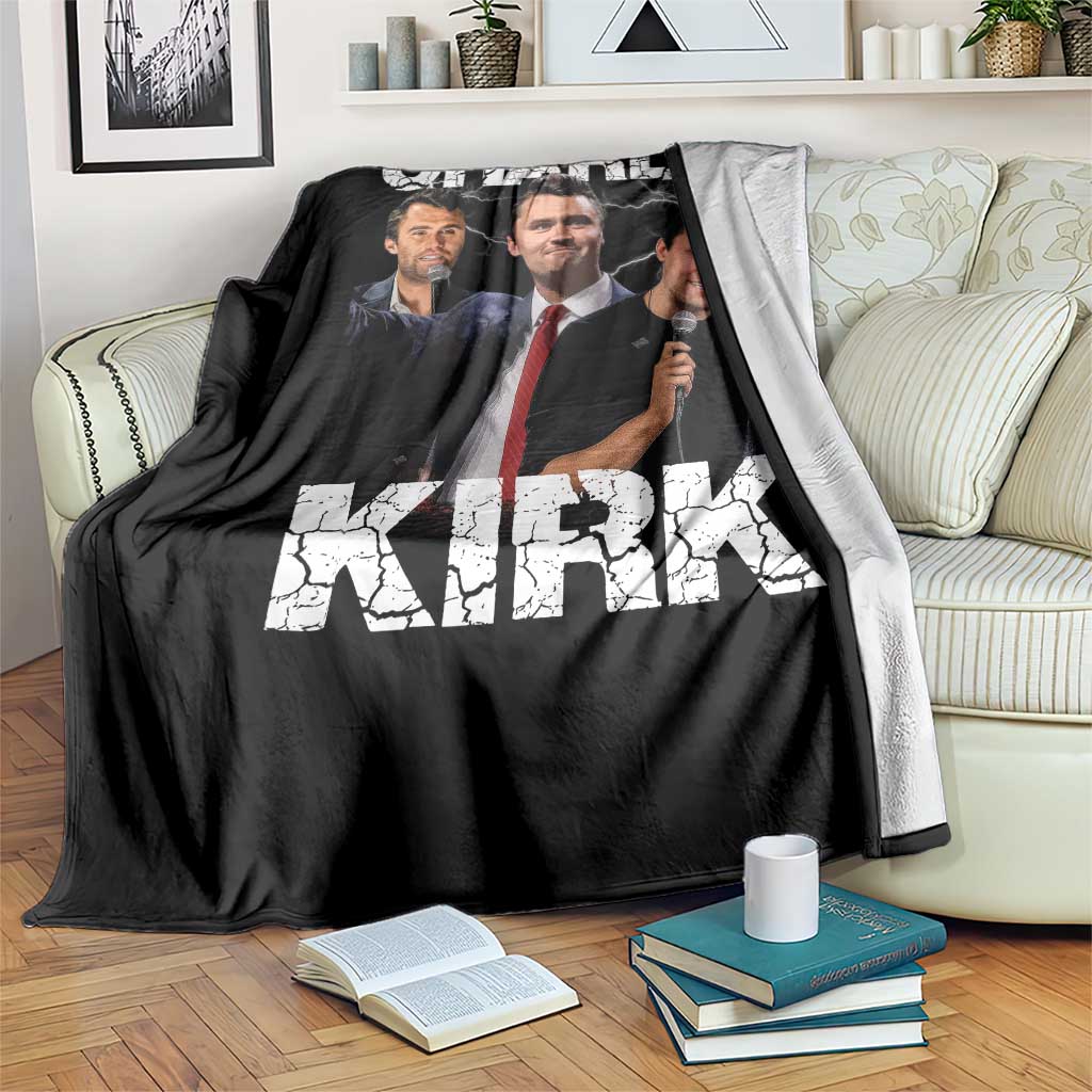 Charlie Kirk Throw Blanket Freedom Speech A True Patriot Tribute Bootleg - Wonder Print Shop