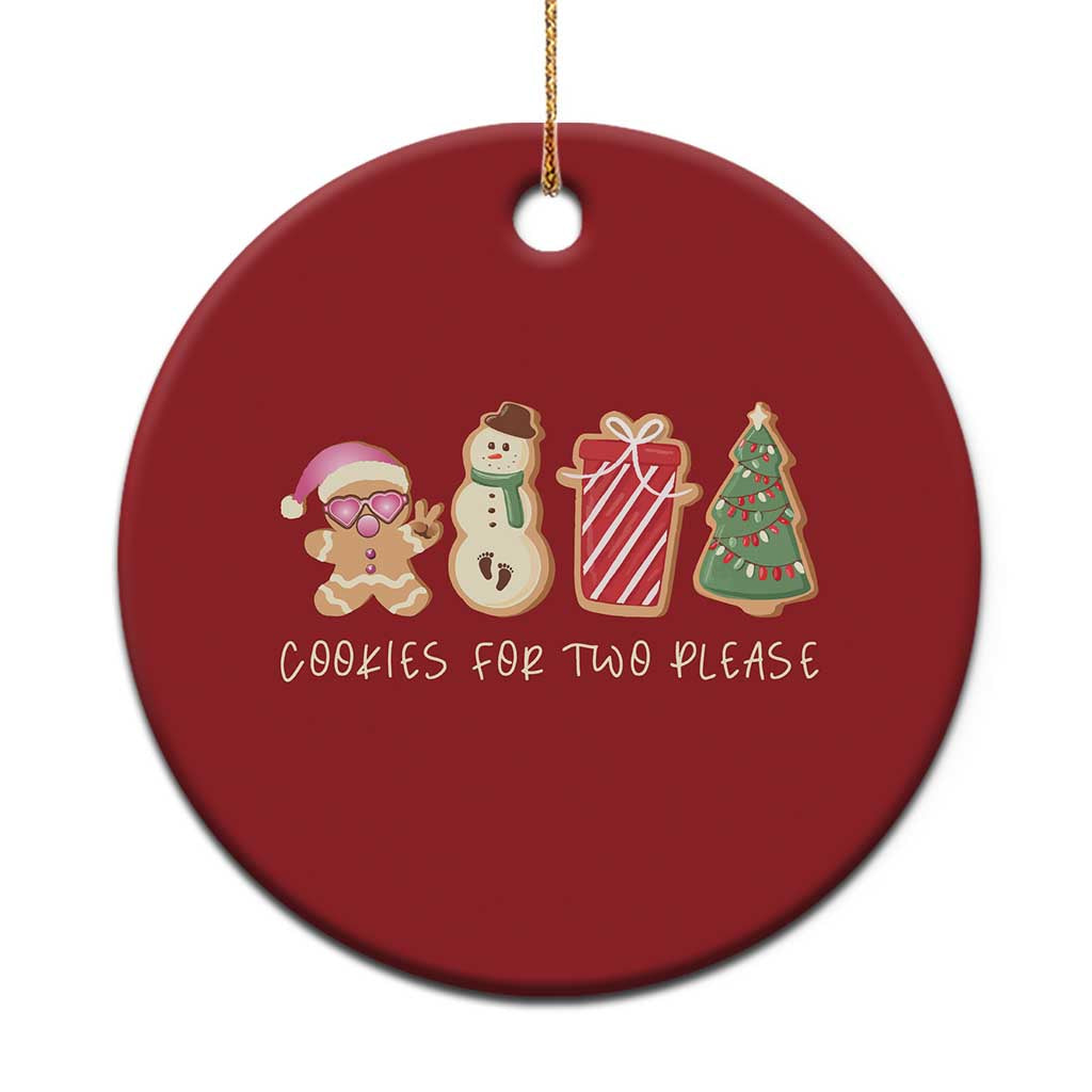 Pregnancy Announcement Christmas Ornament Cookies For Two Please Xmas Maternity Gift - Wonder Print Shop