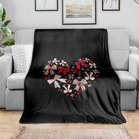 Coquette Valentine's Day Heart Bow Throw Blanket