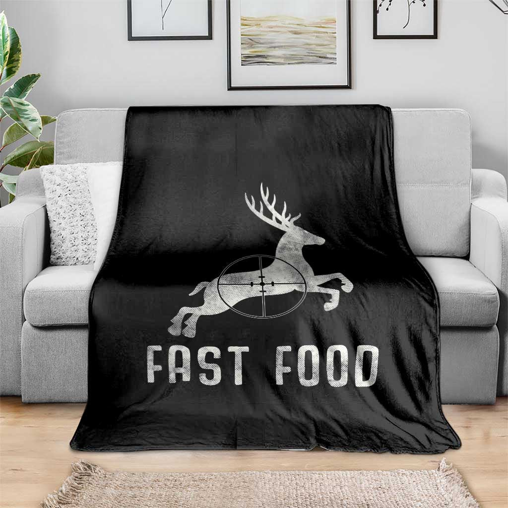 Deer Hunting Season Throw Blanket Funny Fast Food - Wonder Print Shop