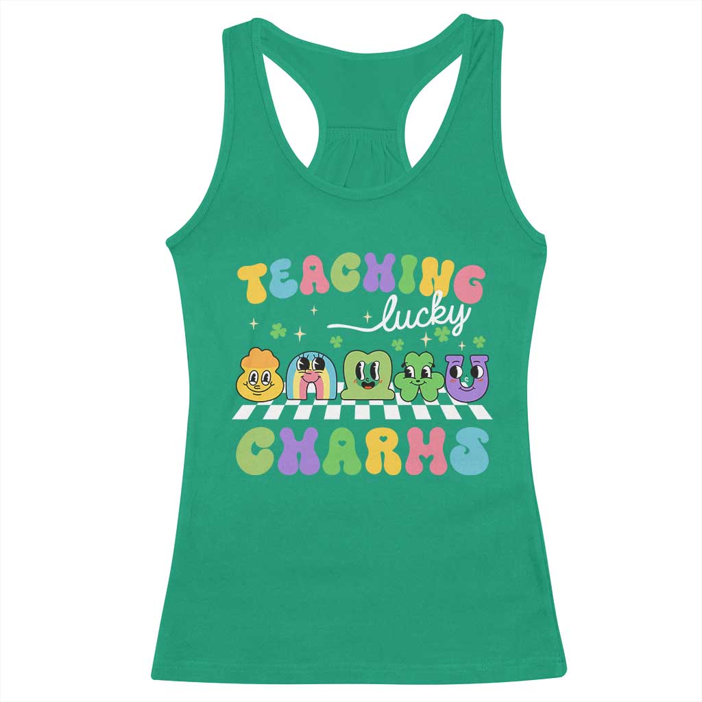 St Patricks Day Lucky Teacher Racerback Tank Top Teaching Lucky Charm Teachers