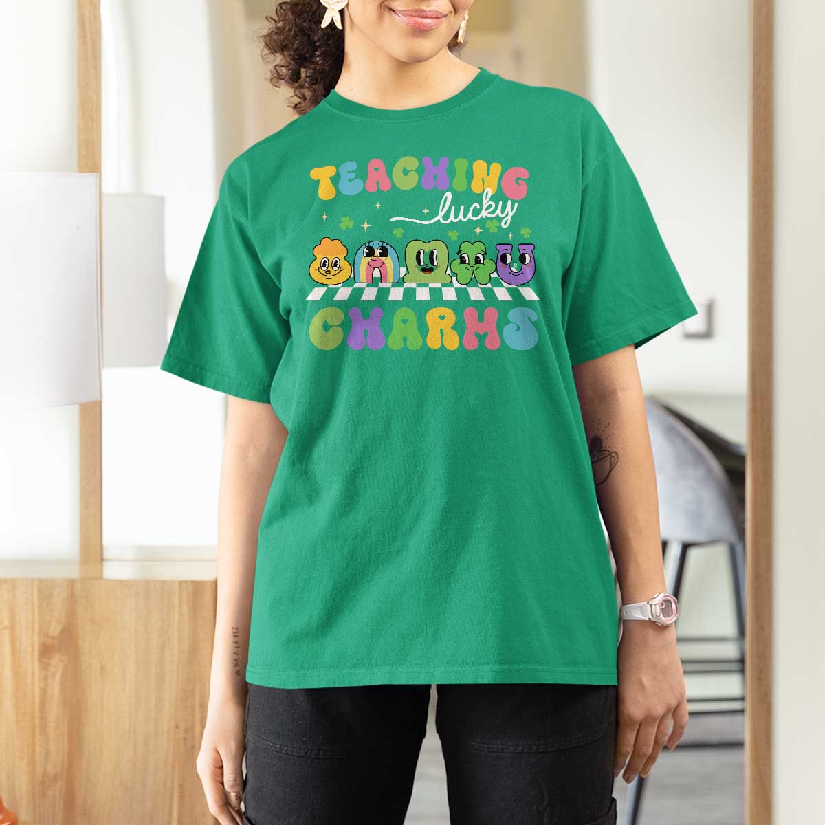 St Patricks Day Lucky Teacher T Shirt For Women Teaching Lucky Charm Teachers