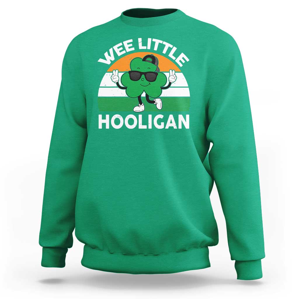 St Patricks Day Wee Little Hooligan Sweatshirt Funny Men Boy Kids Irish Kids