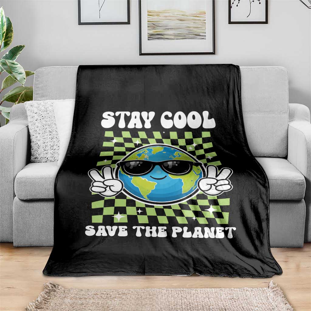 Groovy Earth Day Save The Planet Throw Blanket