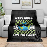 Groovy Earth Day Save The Planet Throw Blanket