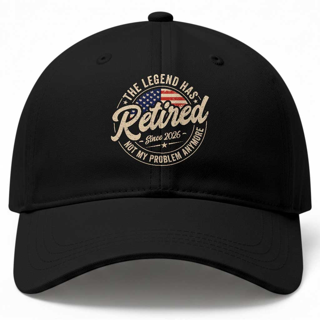 Retired 2026 Baseball Cap Funny Retirement US Flag Retired Not My Problems Anymore