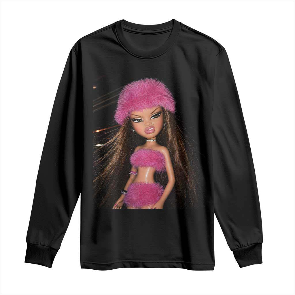 Funny Disgusting Doll Face Meme Long Sleeve Shirt Expression Hilarious Sarcastic