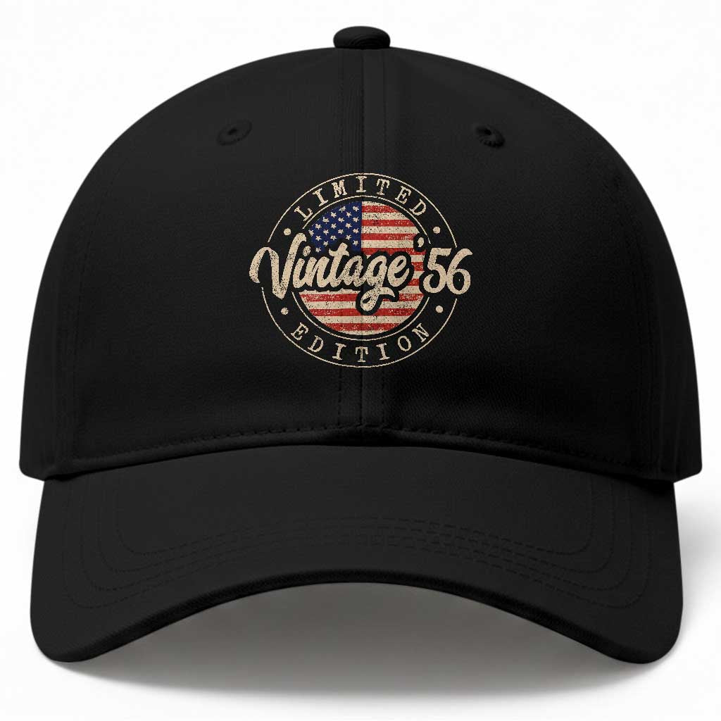 Vintage 1956 Stamp Baseball Cap Funny 70th Birthday USA Flag 70 Year Old Bday