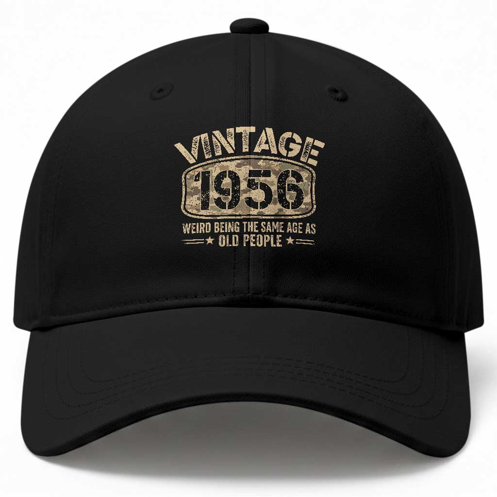 70th Birthday Gift For Men Baseball Cap Retro Camo 1956 Weird Being The Same Age As Old People