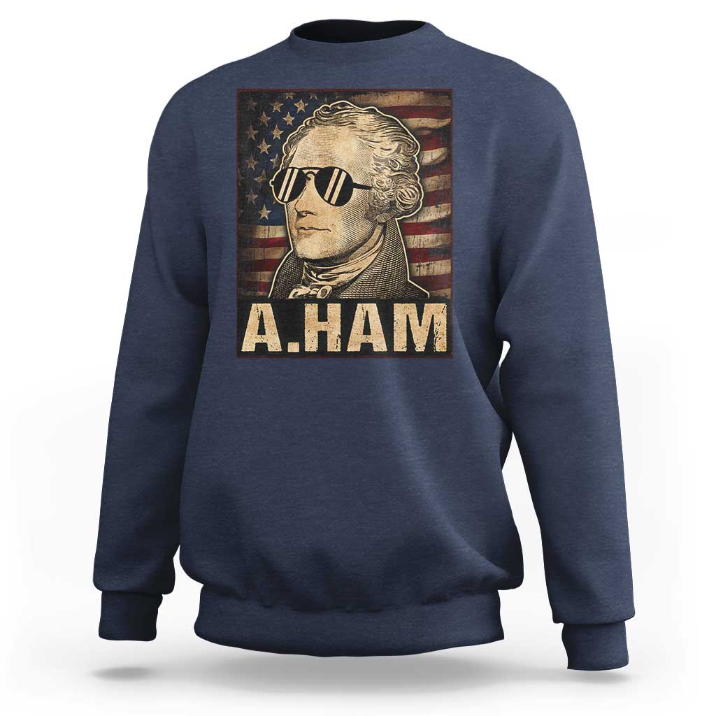 Alexander Hamilton Sweatshirt Vintage American Flag - Wonder Print Shop