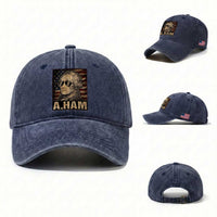 Alexander Hamilton Washed Cotton Baseball Cap Vintage American Flag