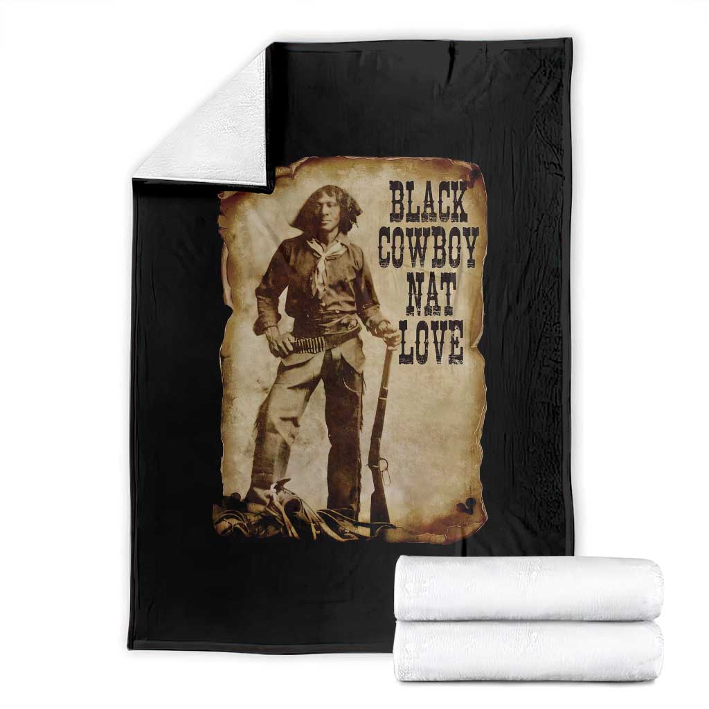 Black Cowboy Nat Love Throw Blanket African American Western Rodeo Melanin Black History Texas - Wonder Print Shop