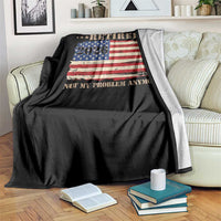 Retirement 2026 Throw Blanket Vintage Retired Not My Problem Anymore American Flag