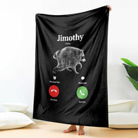 Jimothy Calling Phone Call Seattle Raccoon Throw Blanket
