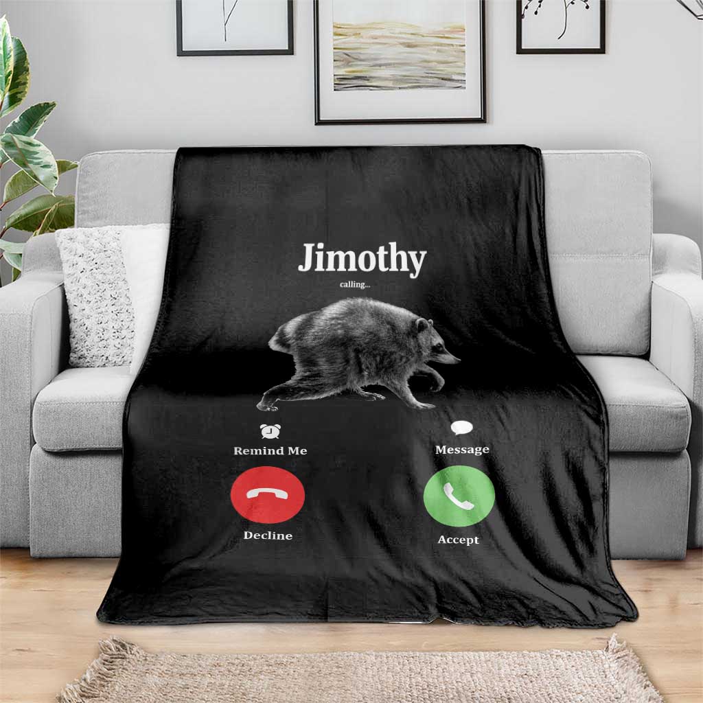 Jimothy Calling Phone Call Seattle Raccoon Throw Blanket