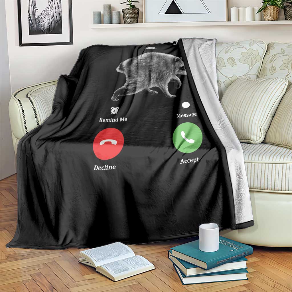Jimothy Calling Phone Call Seattle Raccoon Throw Blanket