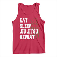 Eat Sleep Jiu Jitsu Repeat Tank Top Cool JiuJitsu BJJ American Flag - Wonder Print Shop
