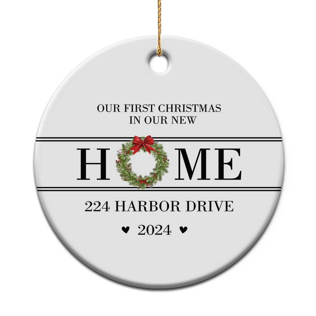 Personalized First Xmas In New Home Christmas Ornament Custom Address Xmas Tree Keepsake 2024 - Wonder Print Shop