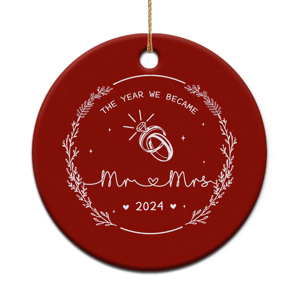 First Xmas as Mr & Mrs Christmas Ornament 2024 Keepsake Wedding Gifts for Couple - Wonder Print Shop