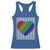 LGBT Pride Racerback Tank Top LGBTQ Support Retro Valentines Rainbow Heart