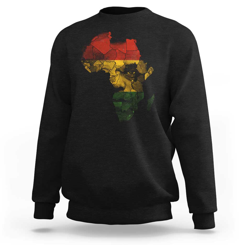 Black History Month Sweatshirt Pan African Africa Map Black Pride - Wonder Print Shop