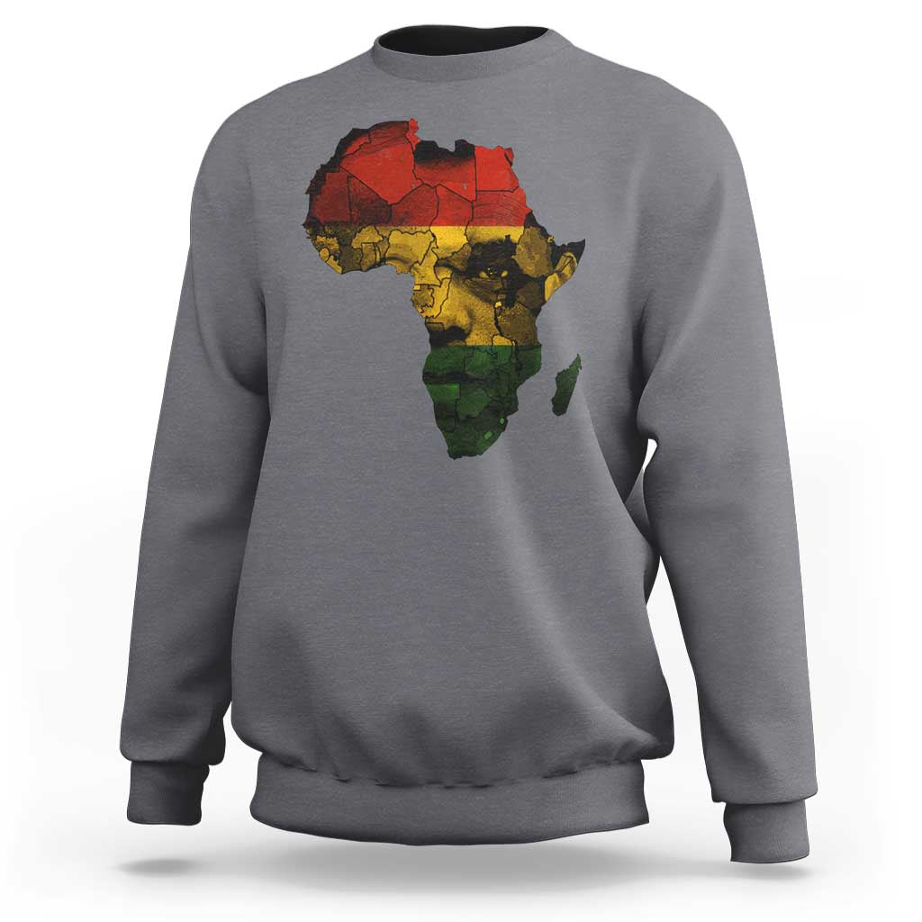 Black History Month Sweatshirt Pan African Africa Map Black Pride - Wonder Print Shop