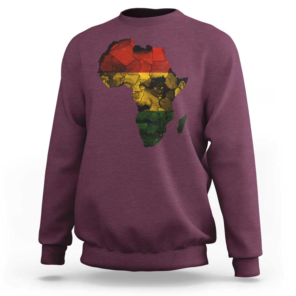 Black History Month Sweatshirt Pan African Africa Map Black Pride - Wonder Print Shop