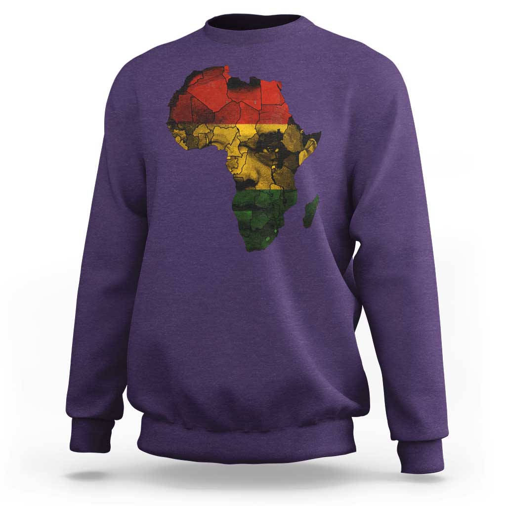Black History Month Sweatshirt Pan African Africa Map Black Pride - Wonder Print Shop