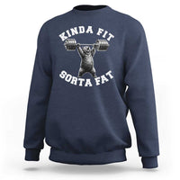 Funny Gym Sweatshirt Kinda Fit Sorta Fat Bear Weightlifting Workout