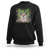 Watermelon Cat Silly Cat Meme Sweatshirt