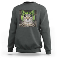 Watermelon Cat Silly Cat Meme Sweatshirt