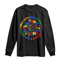 Pro Choice Women Rights Long Sleeve Shirt Equal Rights Multicolored Flowers - Wonder Print Shop