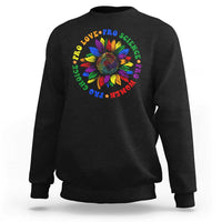 Pro Choice Women Rights Sweatshirt Equal Rights Multicolored Flowers - Wonder Print Shop