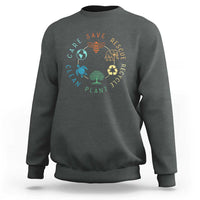 Earth Day Environment Sweatshirt Save Bees Rescue Animals Recycle Plastic