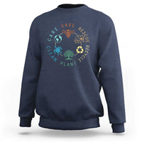 Earth Day Environment Sweatshirt Save Bees Rescue Animals Recycle Plastic