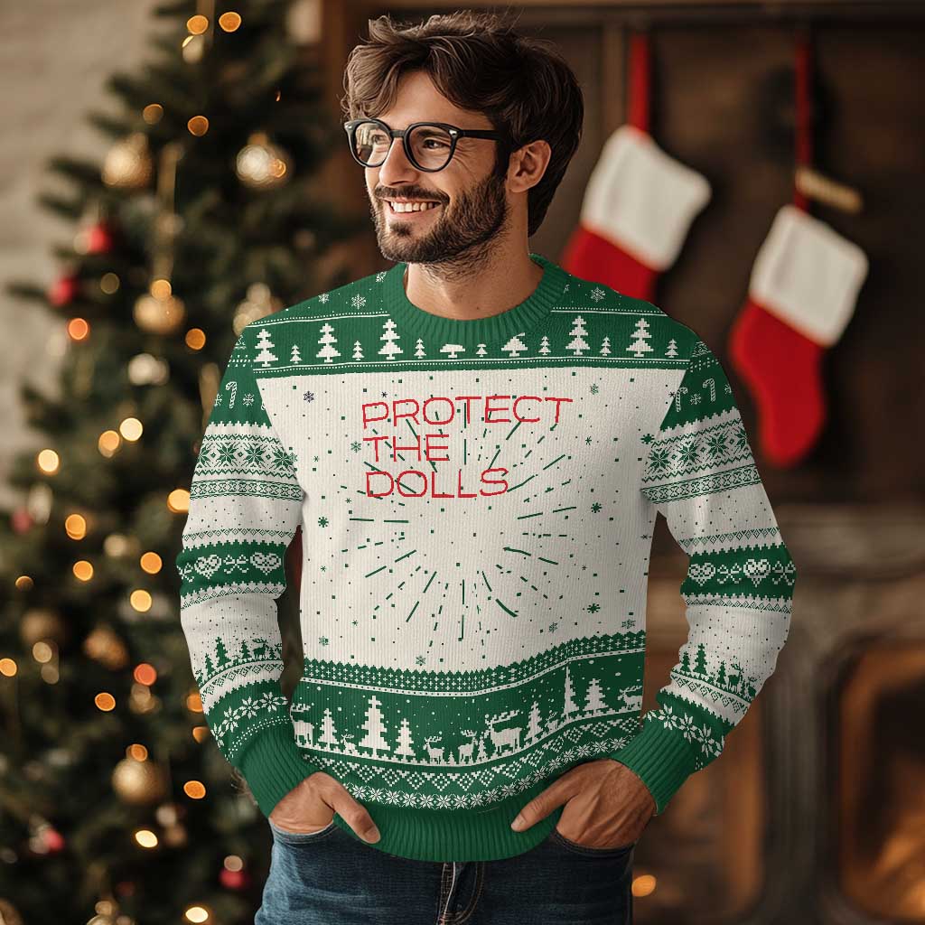 Protect The Dolls Knitted Sweatshirt Pride Month - Wonder Print Shop