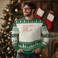 Protect The Dolls Knitted Sweatshirt Pride Month - Wonder Print Shop