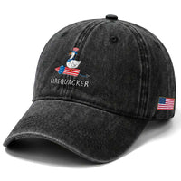 Funny July 4th Goose Washed Cotton Baseball Cap Patriotic Goose Firework Firequacker Independence Day