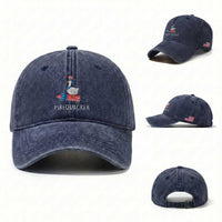 Funny July 4th Goose Washed Cotton Baseball Cap Patriotic Goose Firework Firequacker Independence Day