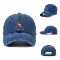Funny July 4th Goose Washed Cotton Baseball Cap Patriotic Goose Firework Firequacker Independence Day